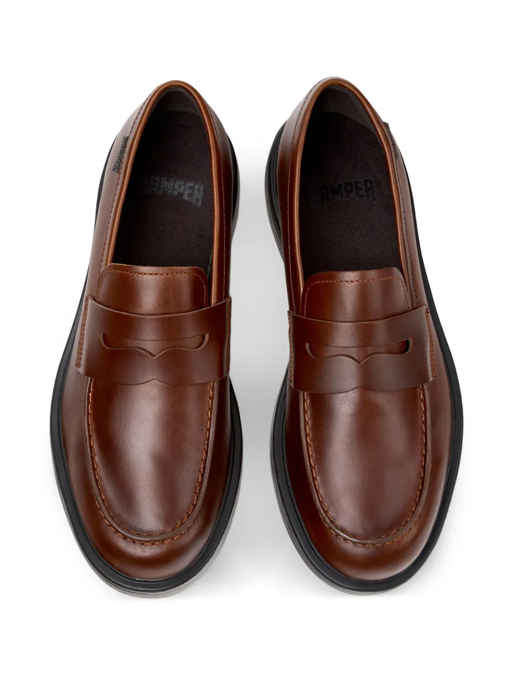 Camper Dea penny leather loafers Brown