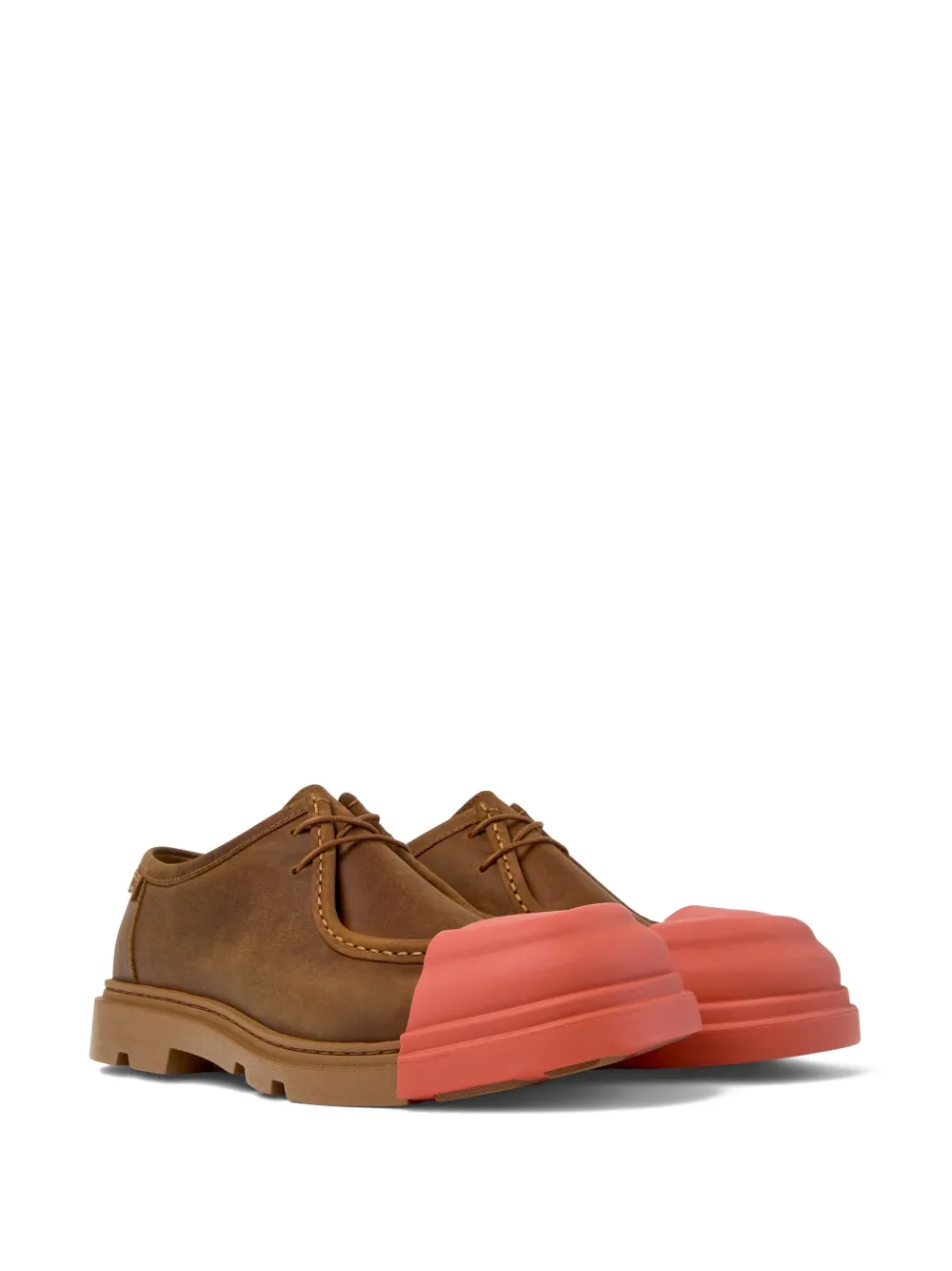 Camper lace-up leather toe-cap shoes Brown