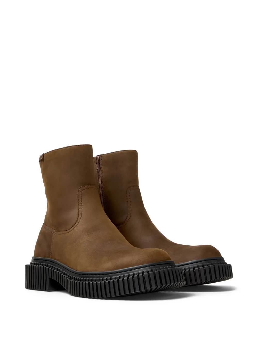 Camper Pix Berlin zip-detail platform boots Brown