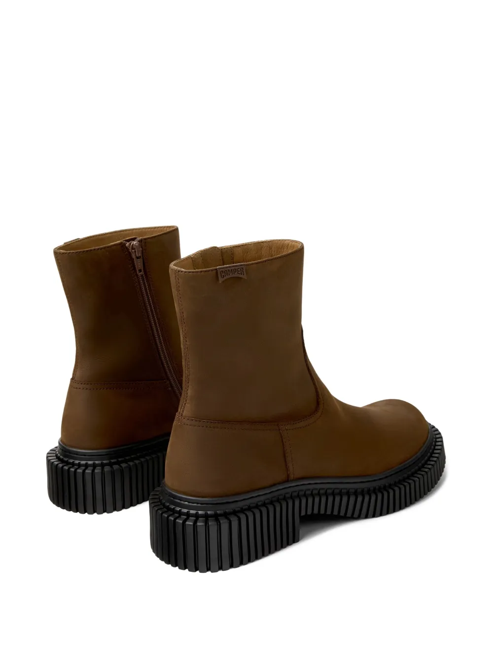 Camper Pix Berlin zip-detail platform boots Brown