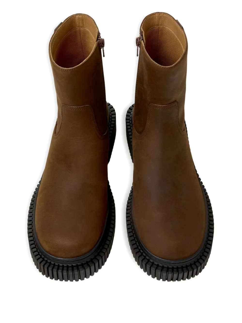 Camper Pix Berlin zip-detail platform boots Brown