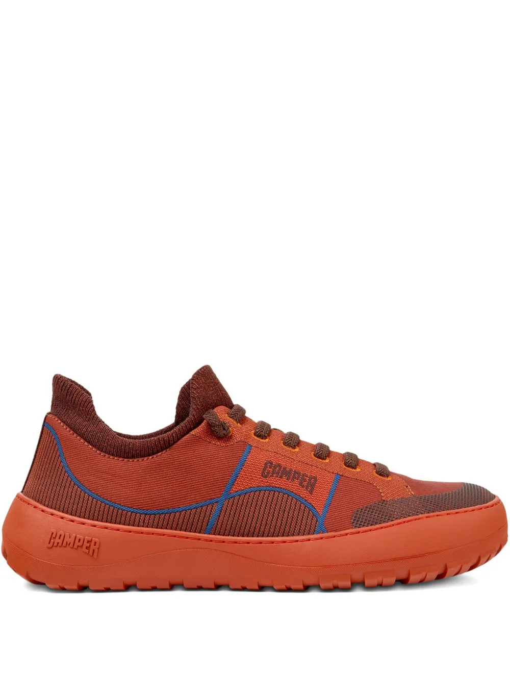 Camper Peu Serra textured lace-up trainers Orange