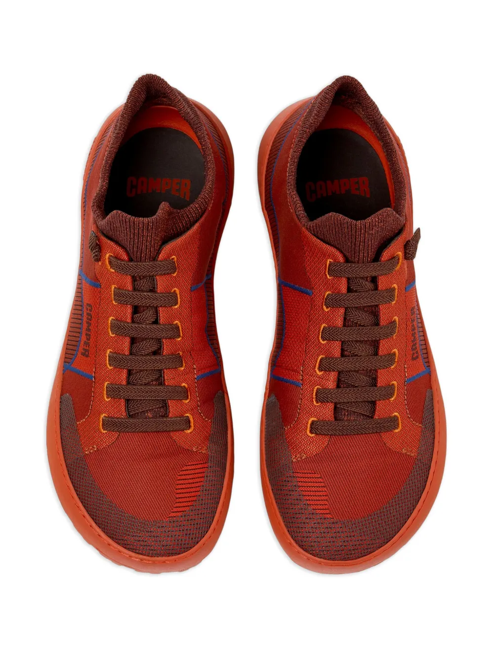 Camper Peu Serra textured lace-up trainers Orange