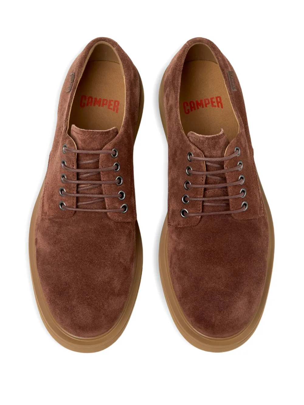 Camper Norman lace-up suede Derby shoes Brown