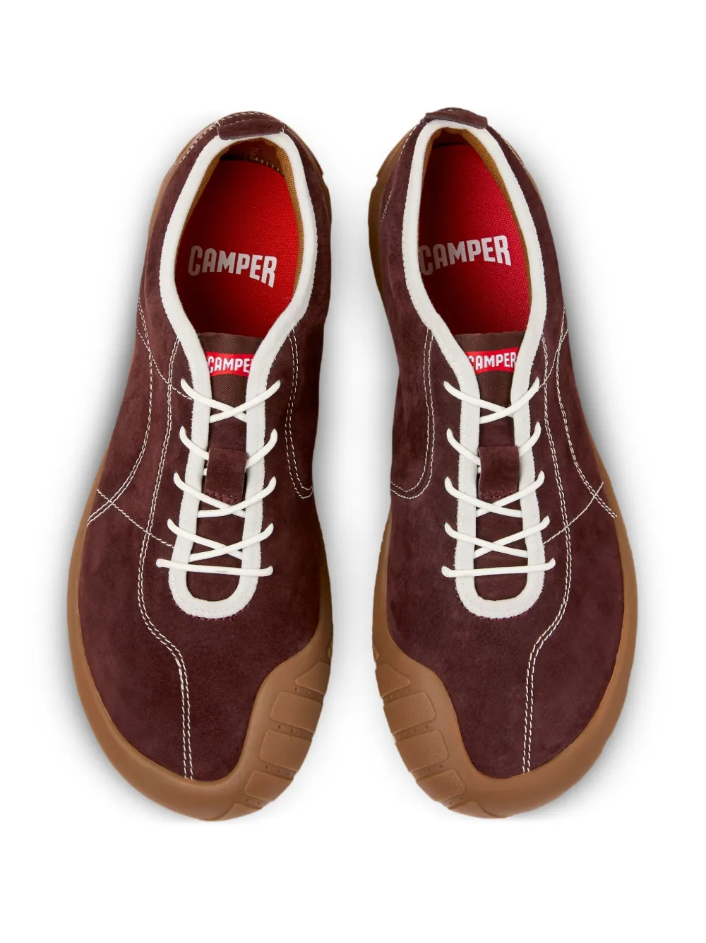 Camper Peu Path lace-up suede sneakers Red