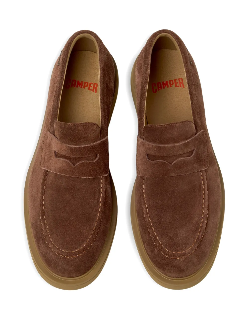 Camper Norman penny suede loafers Brown
