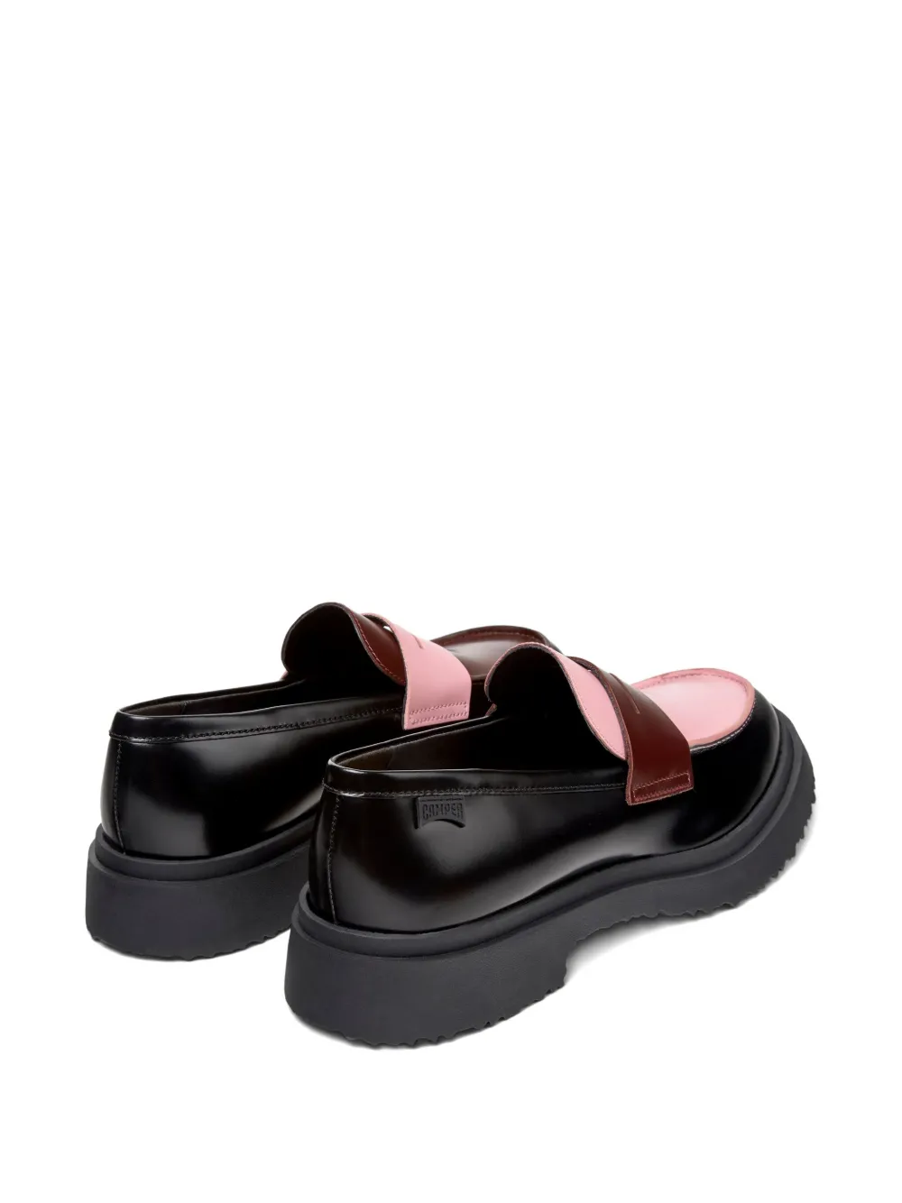 Camper Walden Twins Leather Two-tone Loafers In Black
