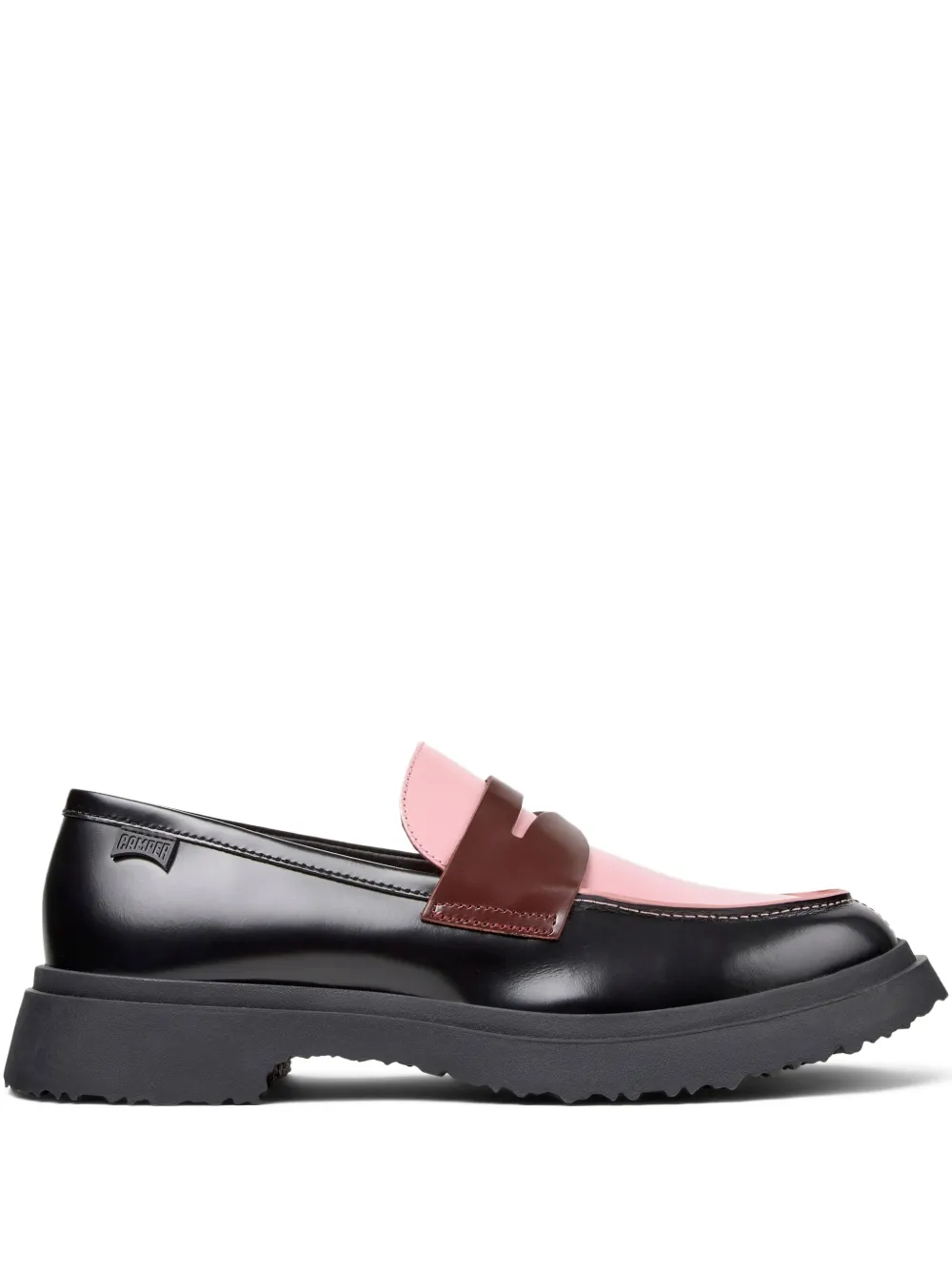 Camper Walden Twins Leather Two-tone Loafers In Black