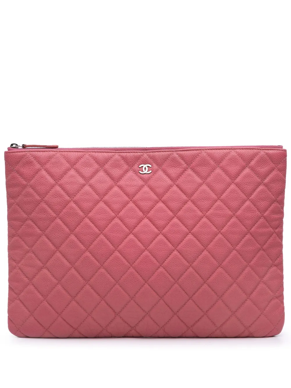 Pre-owned Chanel 2012-2013 Large Quilted Caviar O Case Clutch Bag