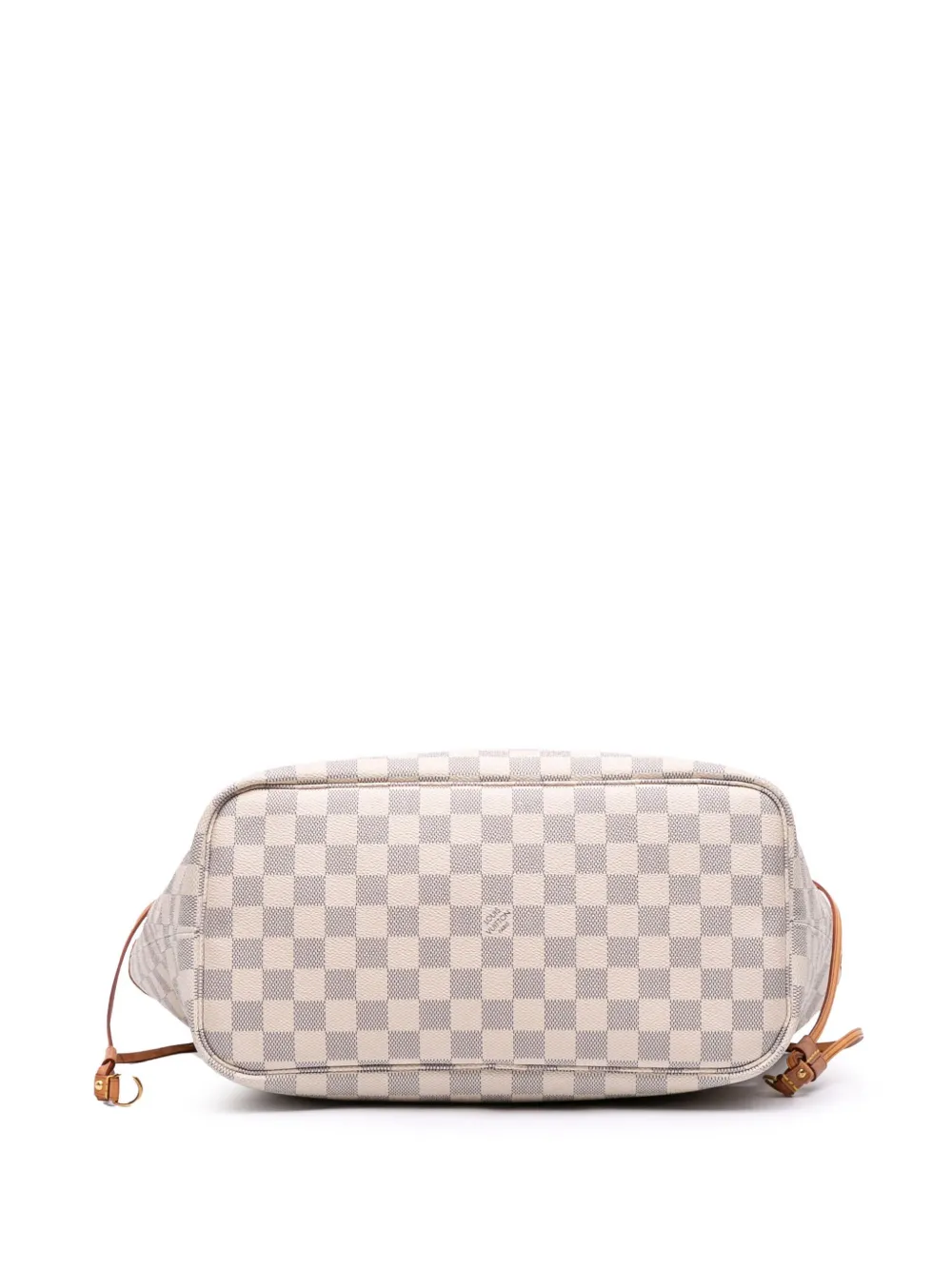 Pre-owned Louis Vuitton 2018 Damier Azur Neverfull Mm Tote Bag In White