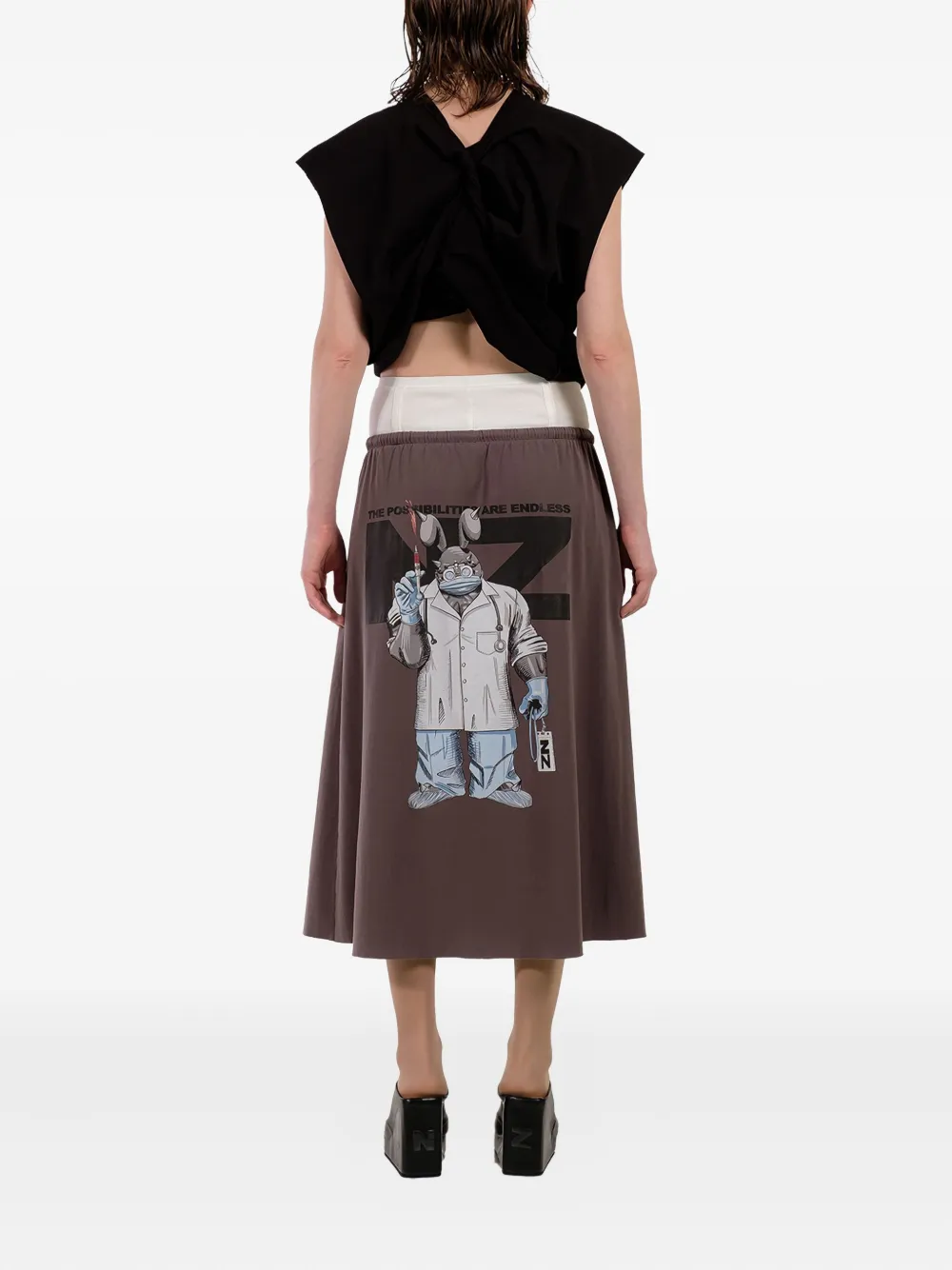Natasha Zinko Rok met grafische print Bruin