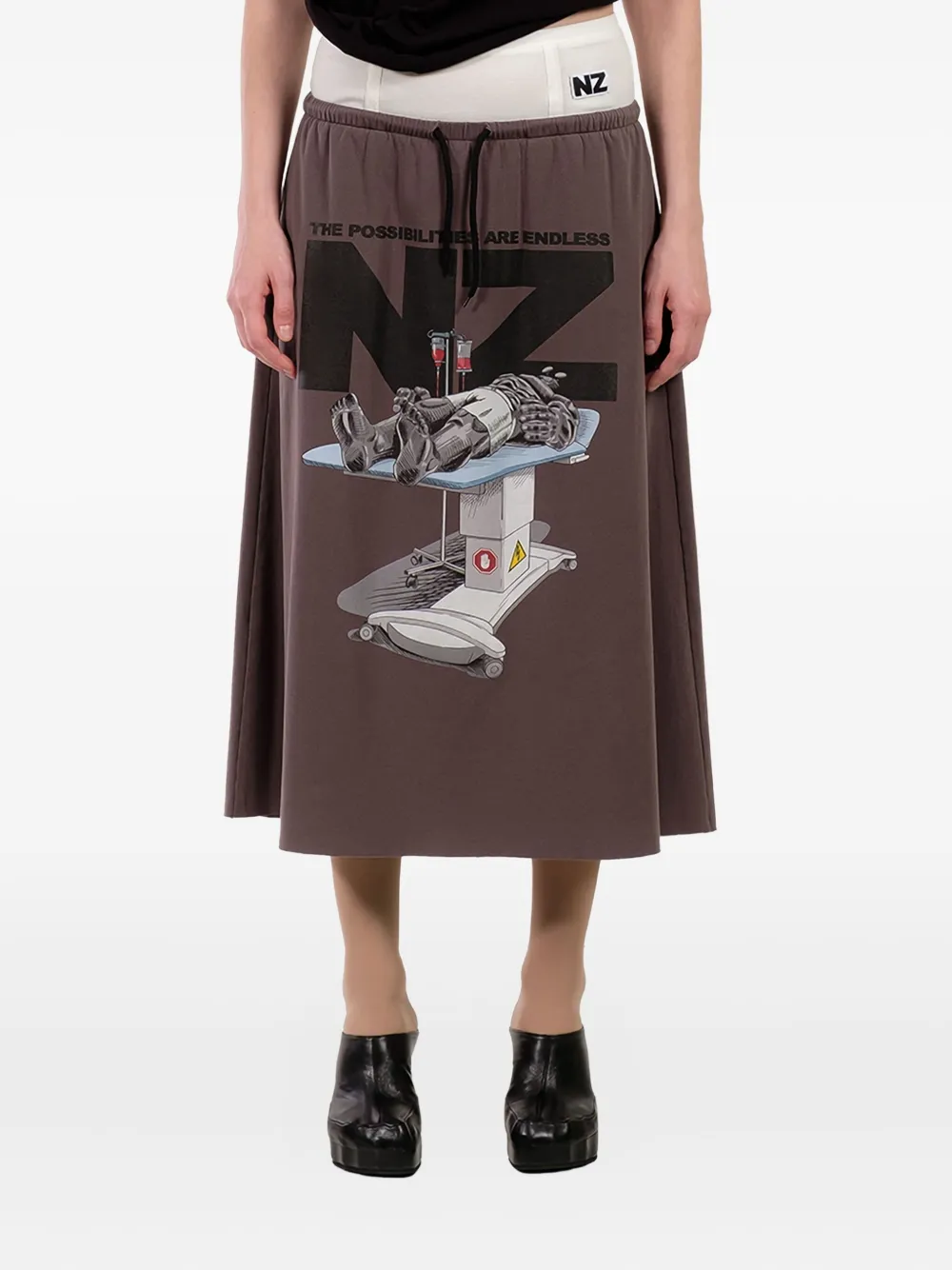 Natasha Zinko Rok met grafische print Bruin