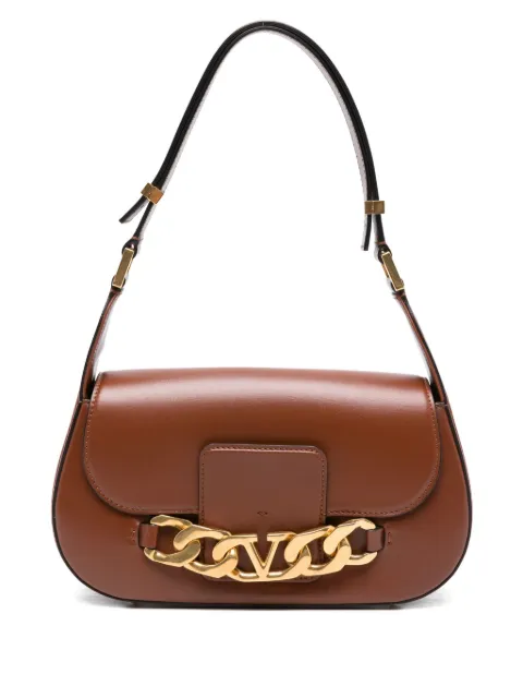 Valentino Garavani Pre-Owned V-logo chain leather shoulder bag