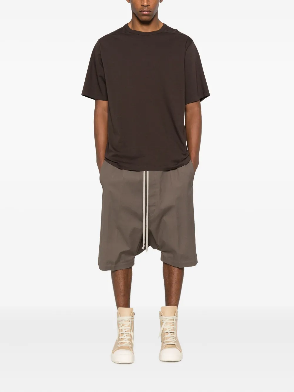 Rick Owens T-shirt van biologisch katoen Bruin