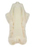 Taller Marmo feather-trimmed silk maxi dress - White