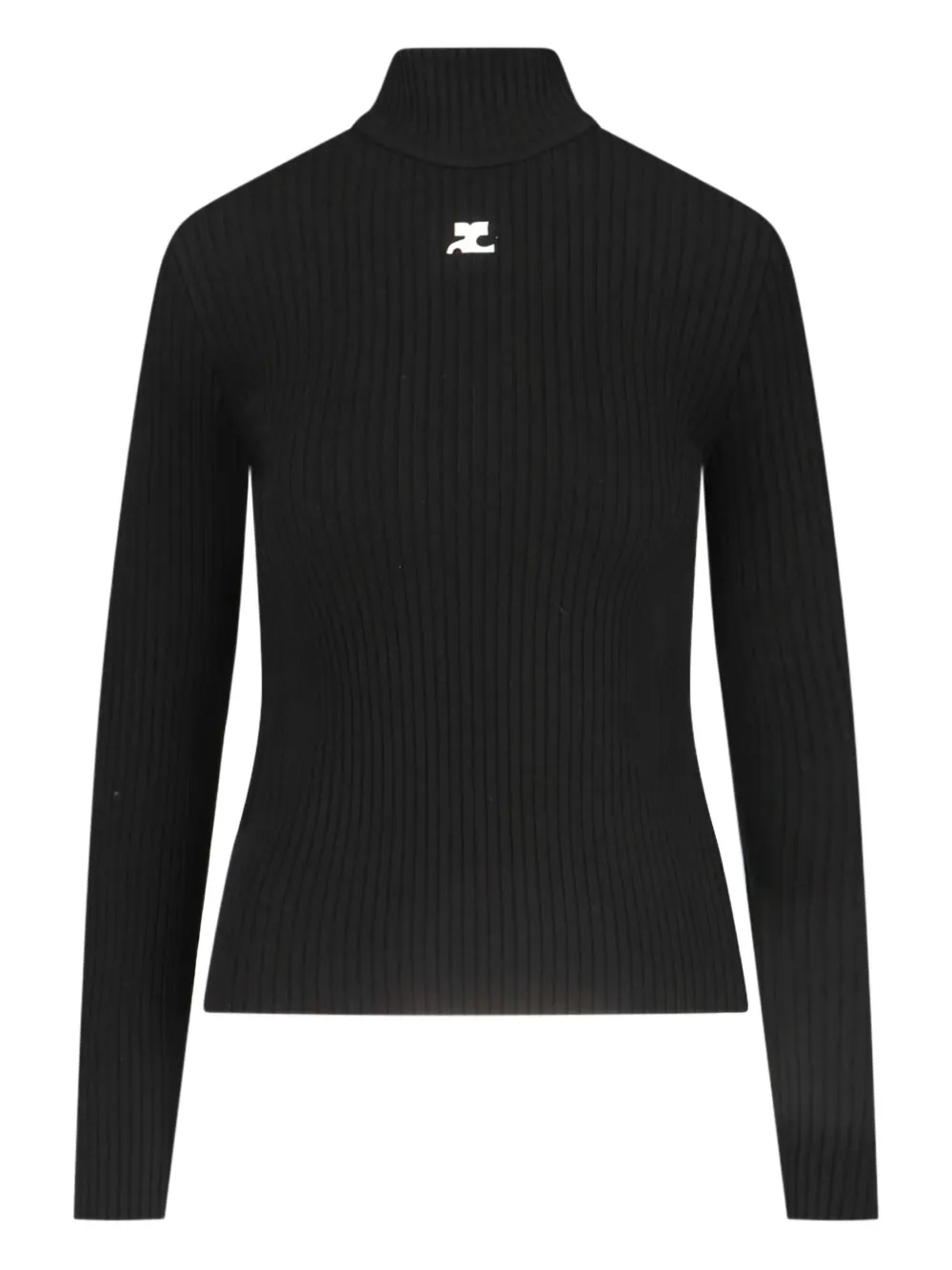 Courrèges Reedition geribbelde trui Zwart