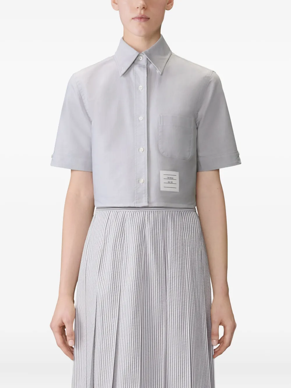 Thom Browne oxford short-sleeve shirt Grijs
