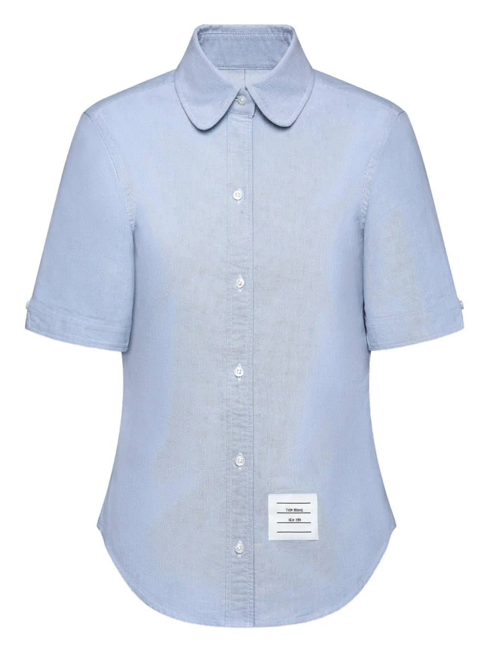 Thom Browne round-collar short-sleeve shirt Blauw
