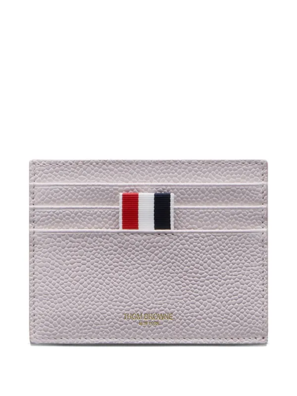 【Thom Browne】Pebble Grain Leather Bow Detail Card Holder Thom Browne Pebble Grain Single Card Holder Black at