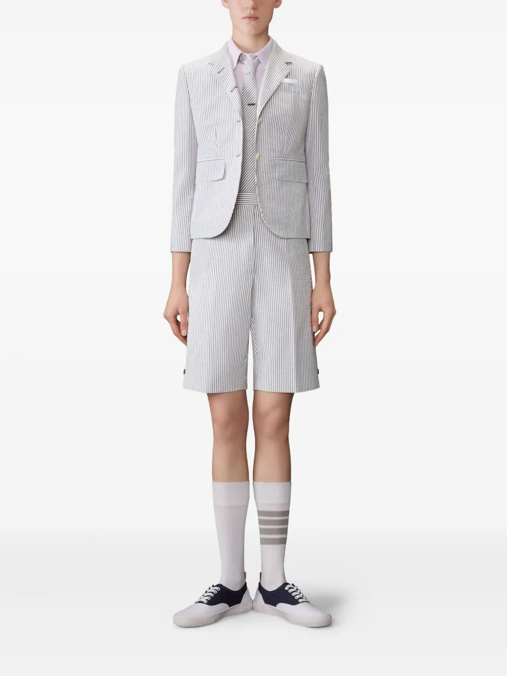 Thom Browne round-collar short-sleeve shirt Roze