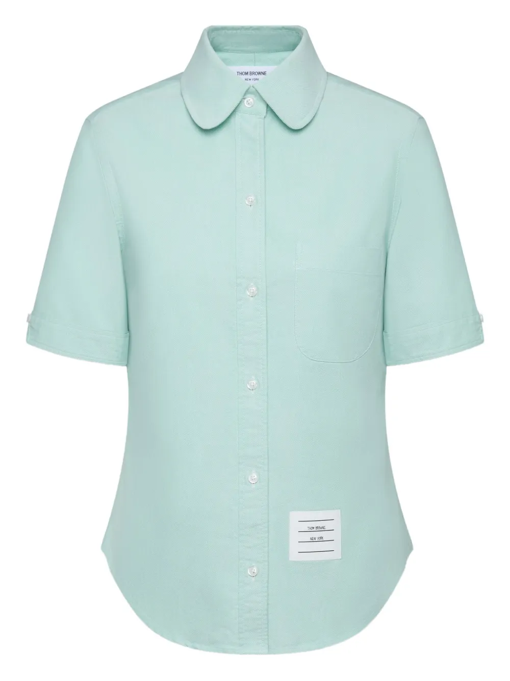 Thom Browne oxford round-collar shirt Blauw