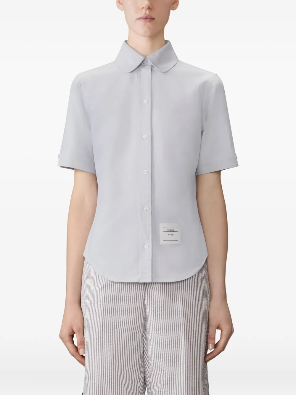 Thom Browne oxford short-sleeve shirt Grijs