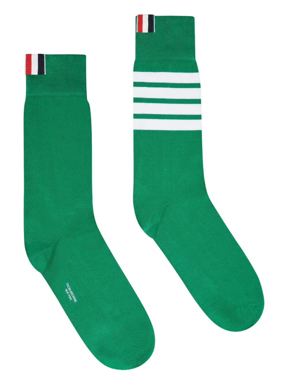 Thom Browne Four-bar Socks In Green