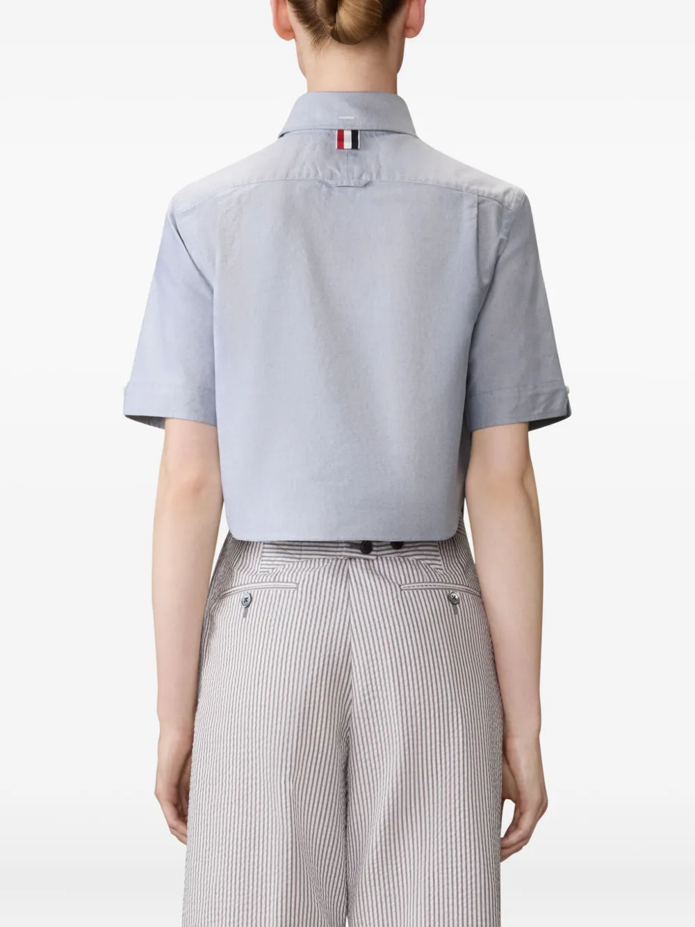 Thom Browne oxford short-sleeve shirt Blauw