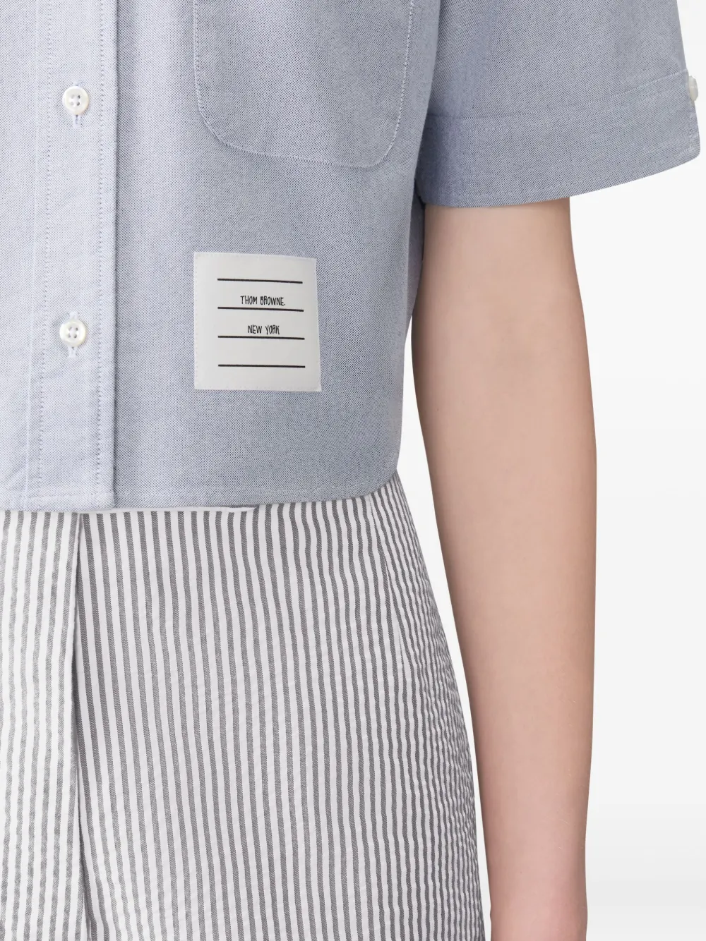 Thom Browne oxford short-sleeve shirt Blauw