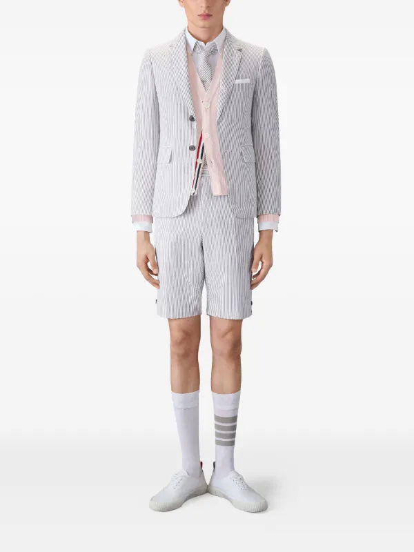 Thom Browne 4BAR Vネックカーディガン | ピンク | FARFETCH JP
