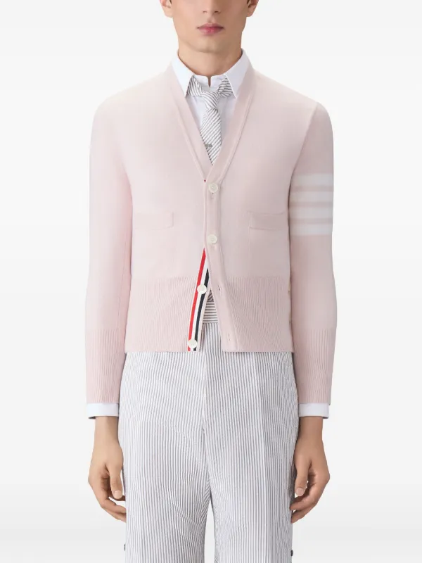 THOM BROWNE ピンク Vネック カーディガン 長袖 S THOM BROWNE ピンク Vネック カーディガン 長袖 S