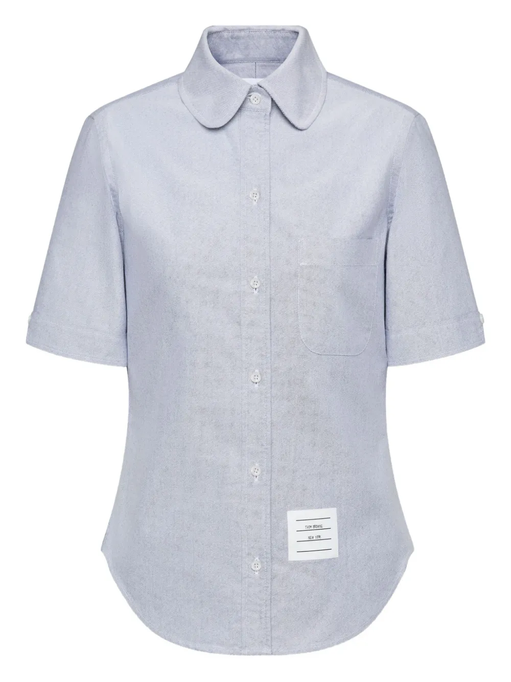 Thom Browne round-collar short-sleeve shirt Grijs