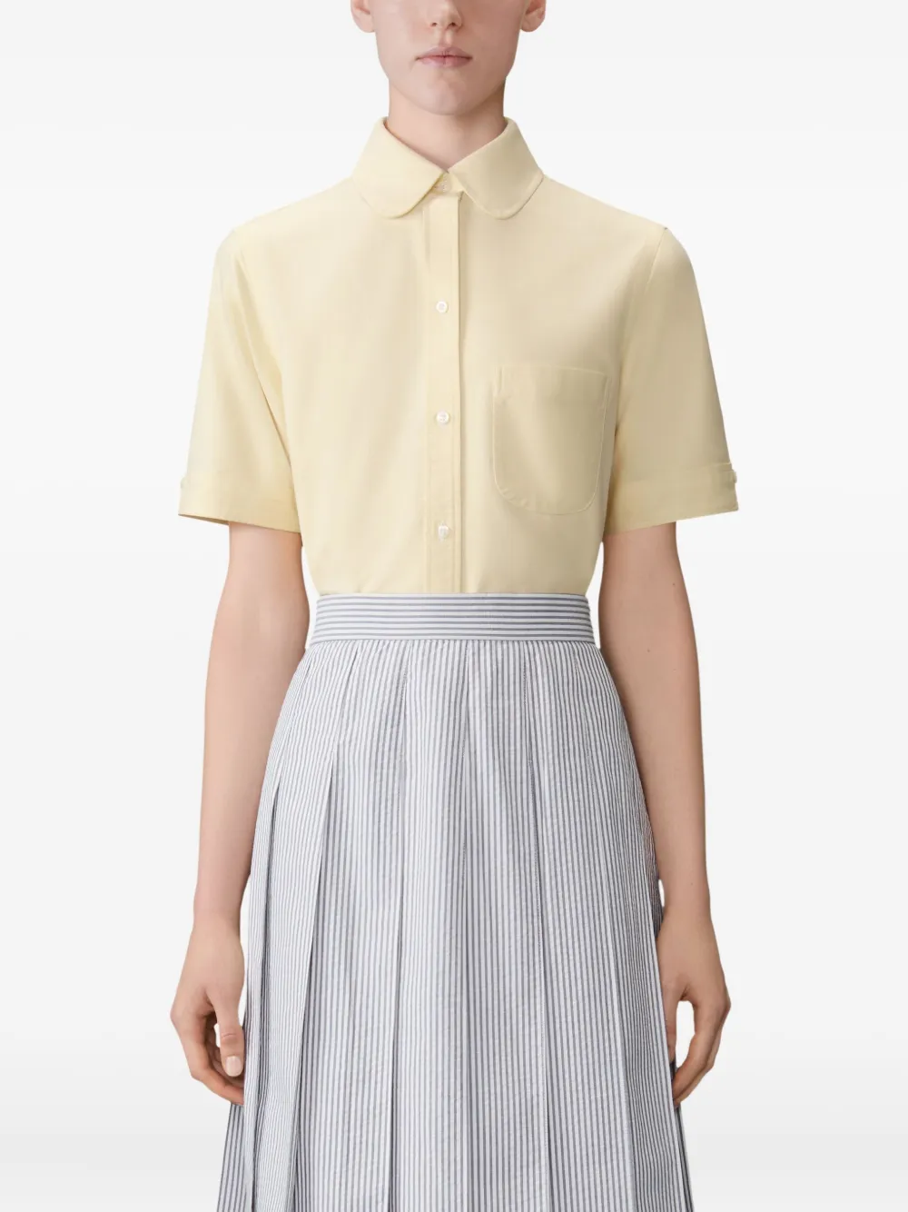 Thom Browne pach-pocket short-sleeve shirt Geel
