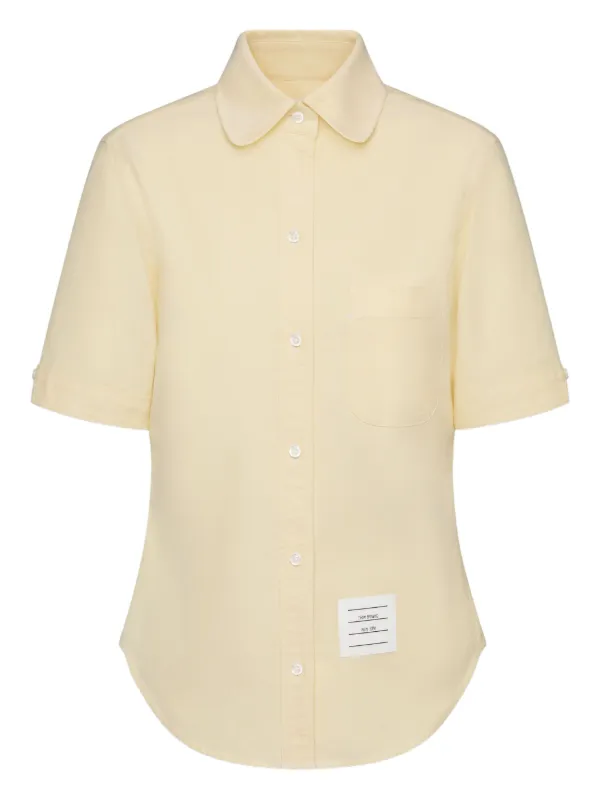 Thom Browne Oxford Short Sleeve Shirt in Yellow