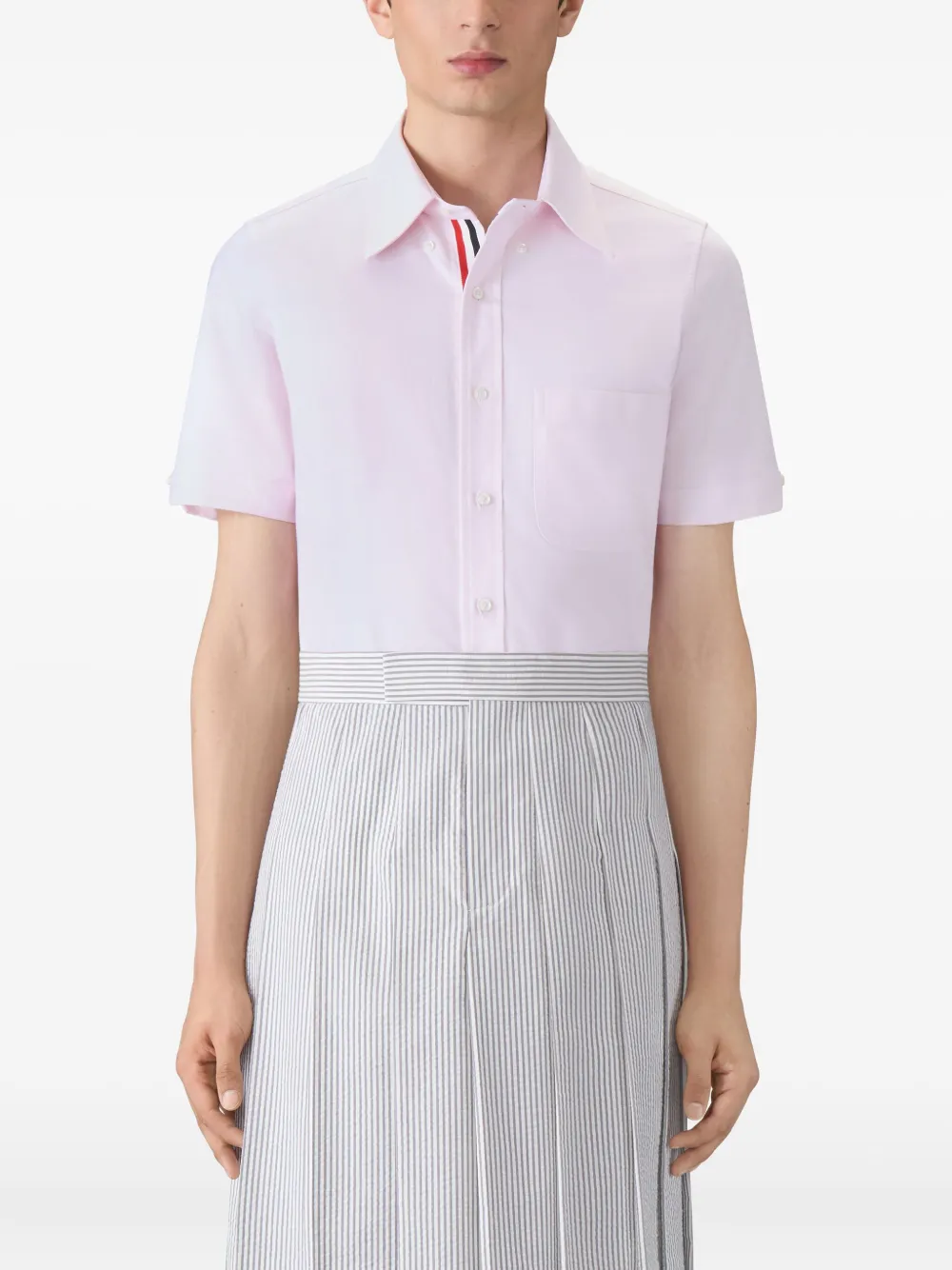 Thom Browne patch-pocket short-sleeve shirt Roze