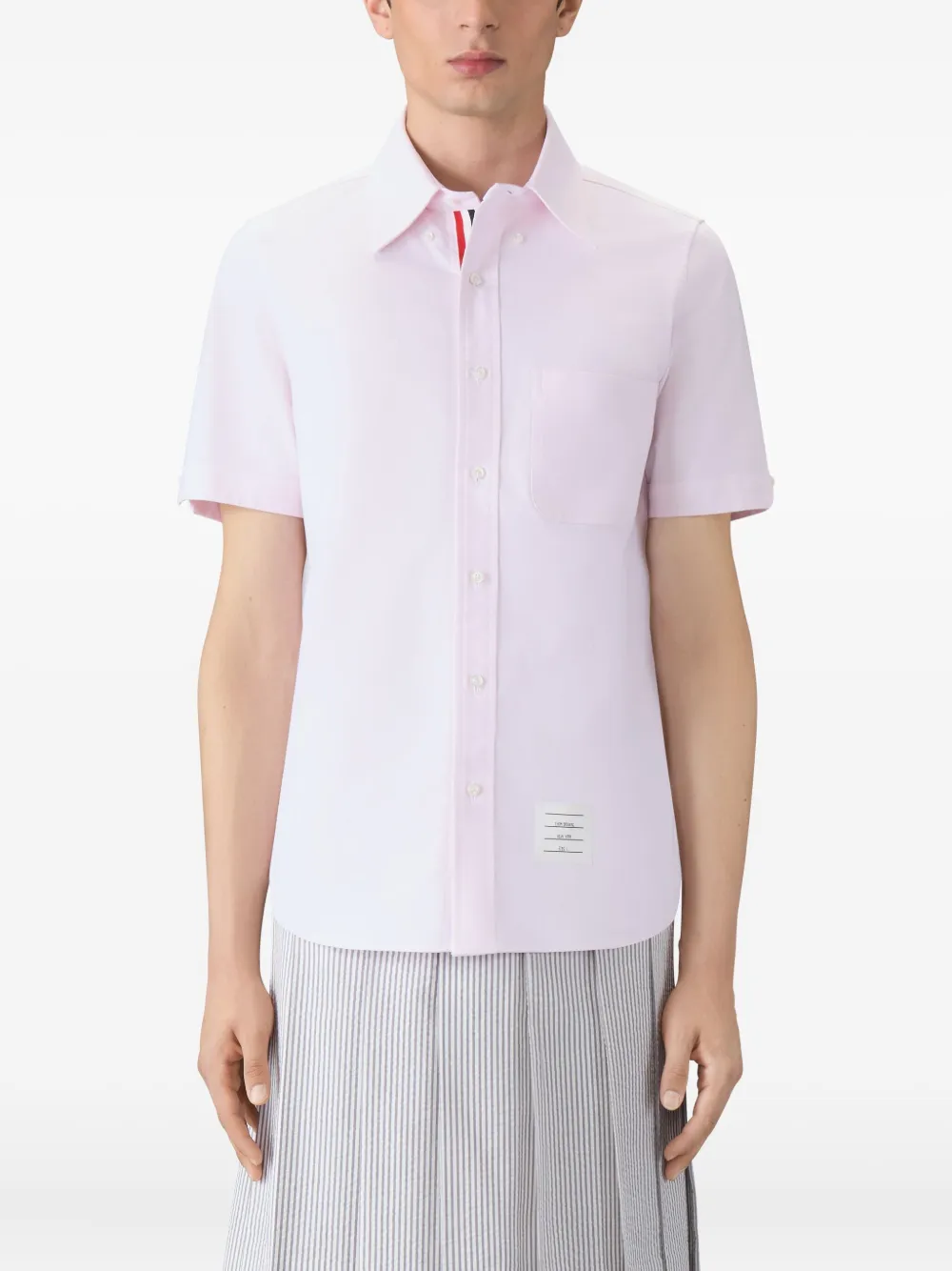 Thom Browne patch-pocket short-sleeve shirt Roze