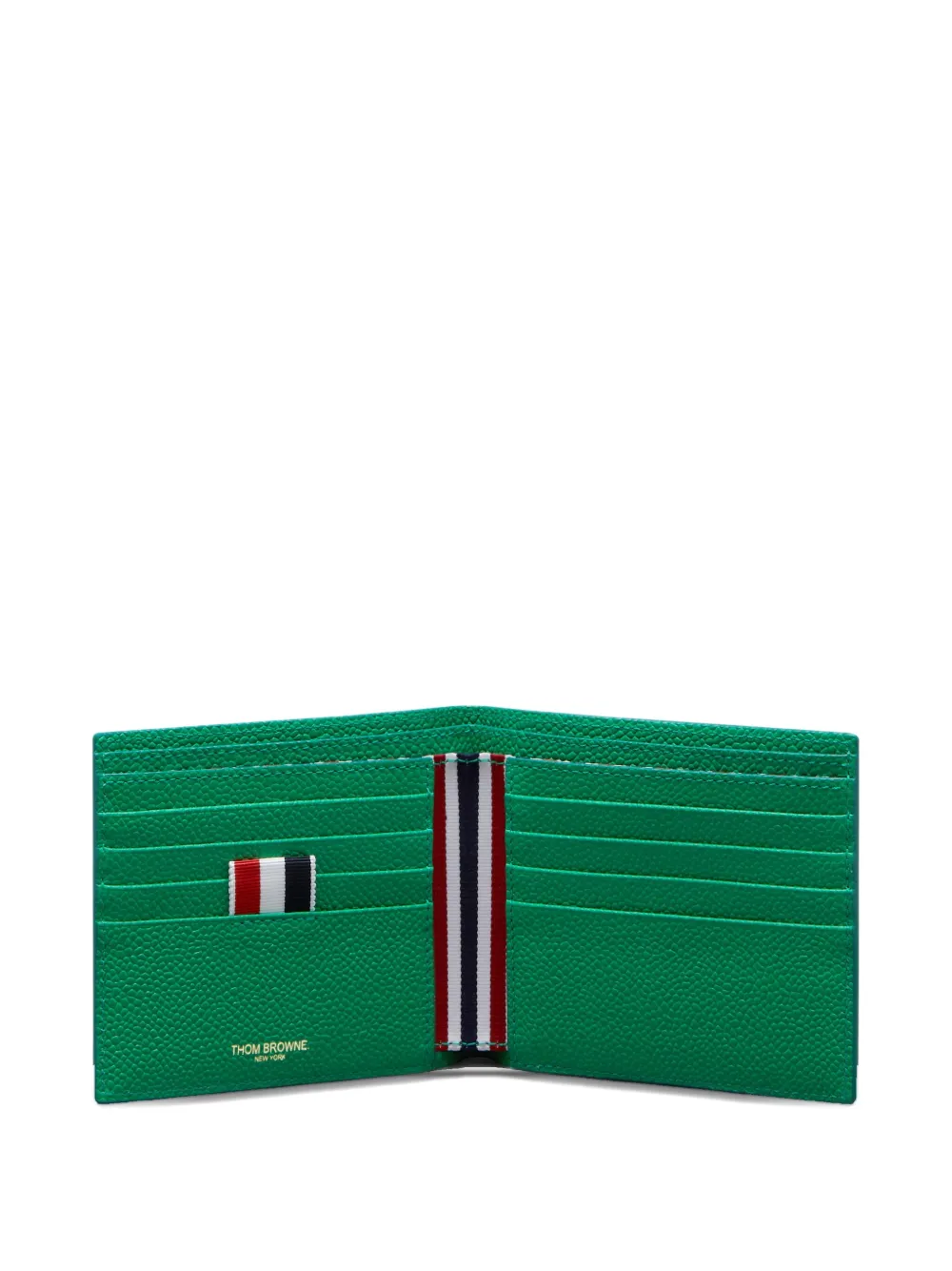 Thom Browne pebble-grain bifold wallet Groen