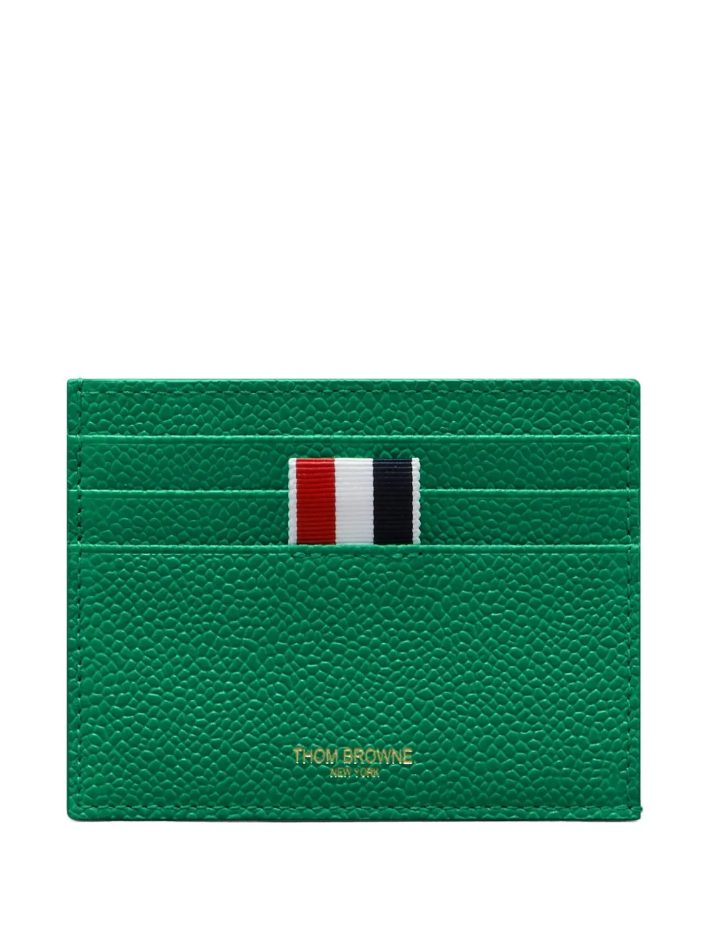 Thom Browne pebble-leather cardholder Groen