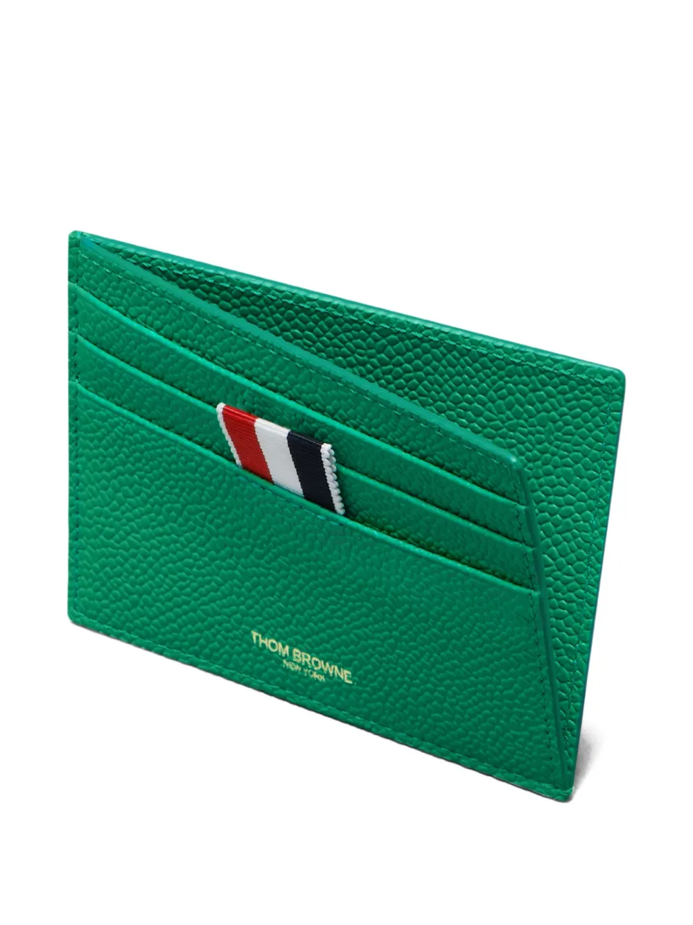 Thom Browne pebble-leather cardholder Groen