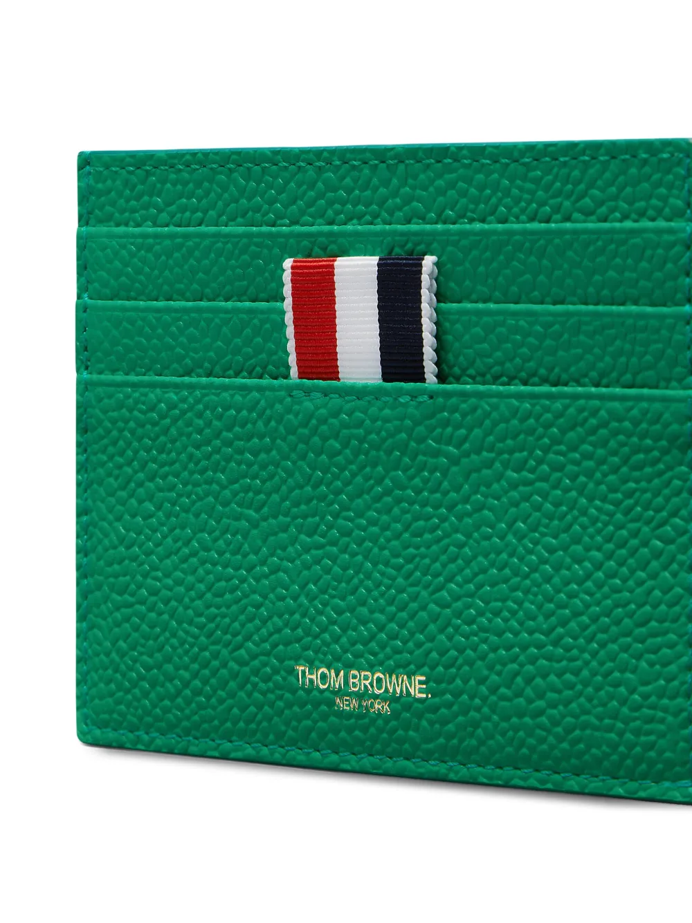 Thom Browne pebble-leather cardholder Groen