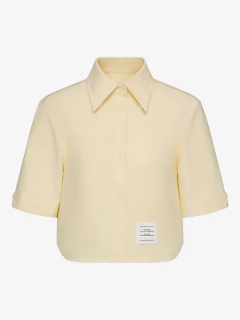 Thom Browne short sleeve cropped oxford shirt