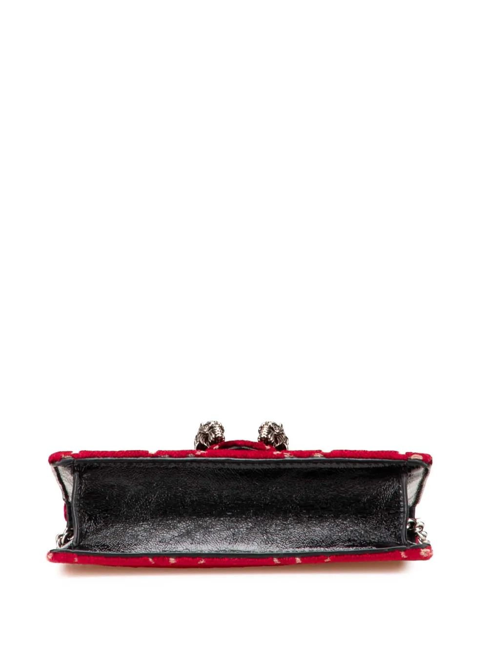 Pre-owned Gucci 2016-2025 Super Mini Gg Velvet Dionysus Crossbody Bag In Red