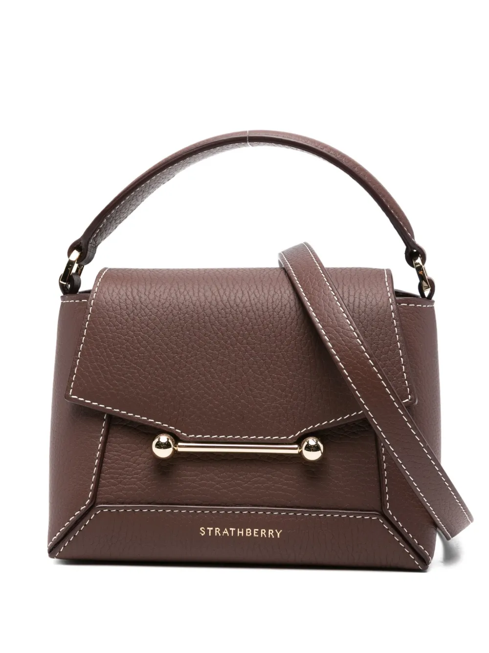 Strathberry Nano Mosaic Leather Bar-detail Tote Bag