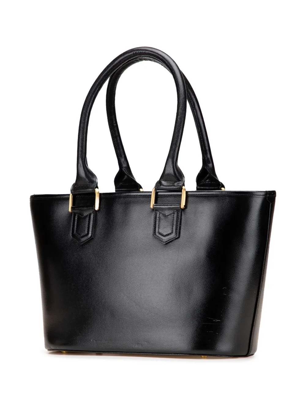 Pre-owned Burberry 2000-2017 Leather Tote Bag In Black