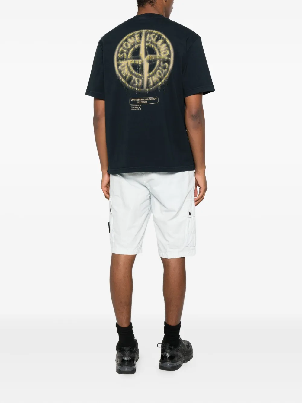 Stone Island logo-embroidered cotton T-shirt Blauw