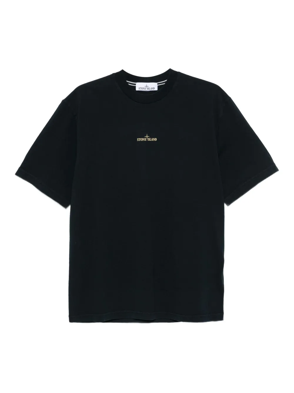 Stone Island logo-embroidered cotton T-shirt Blauw