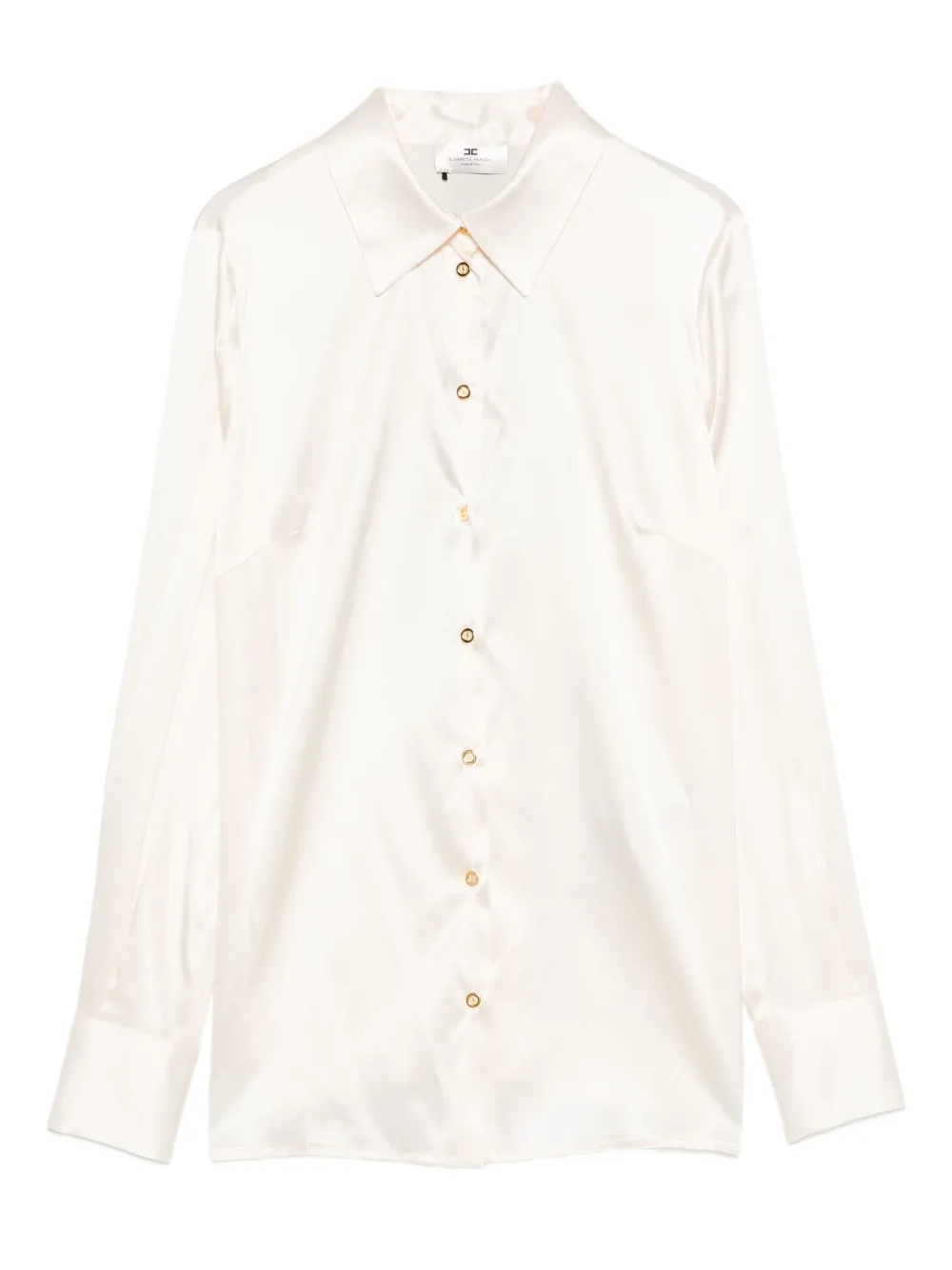 Elisabetta Franchi bow-detail satin shirt Beige
