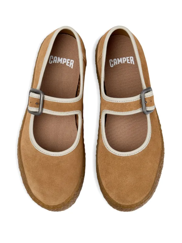Camper Peu Terreno スエード フラットシューズ | ブラウン