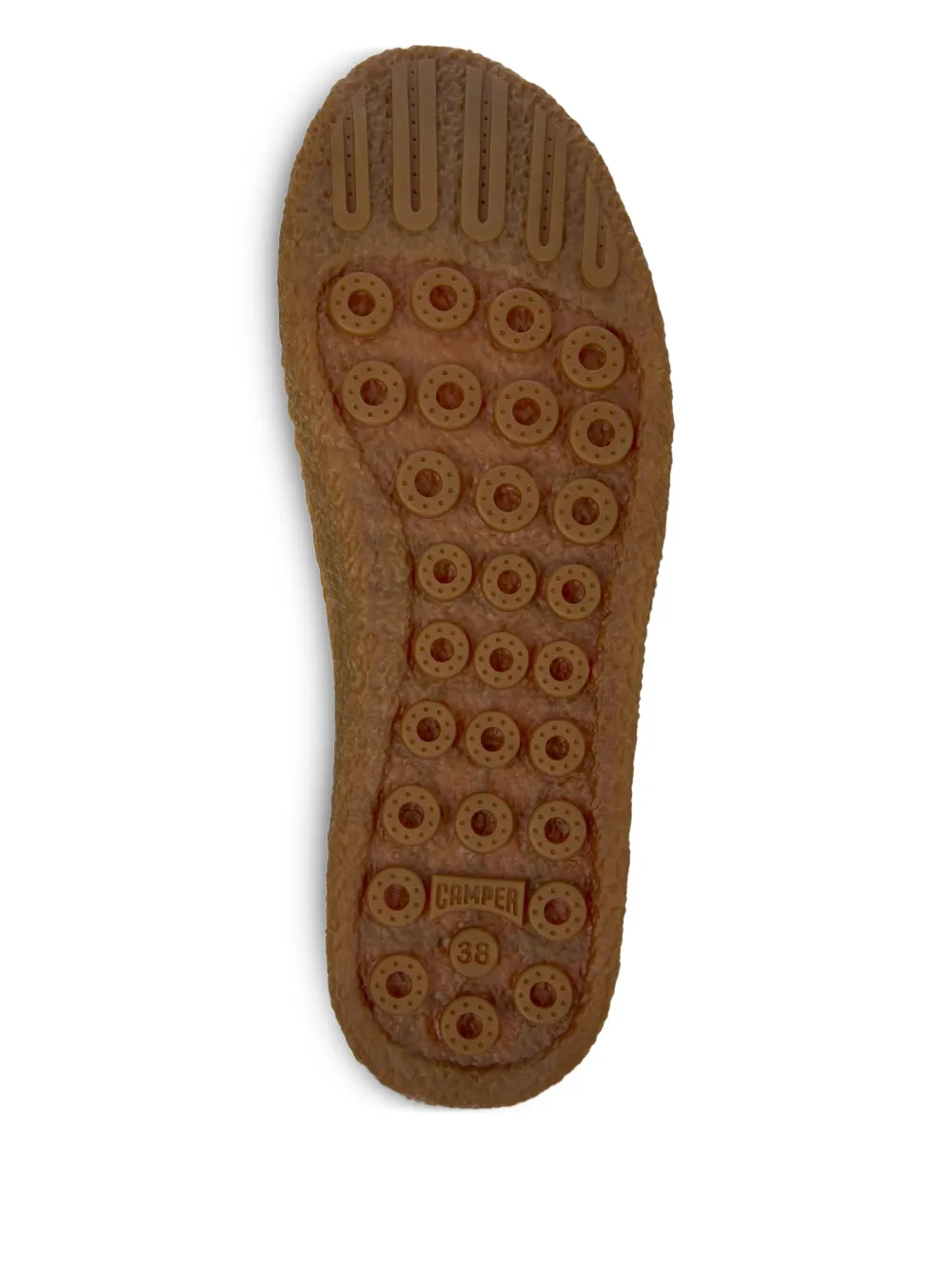 Camper Peu Terreno Buckle-strap Suede Ballet Flats In Brown