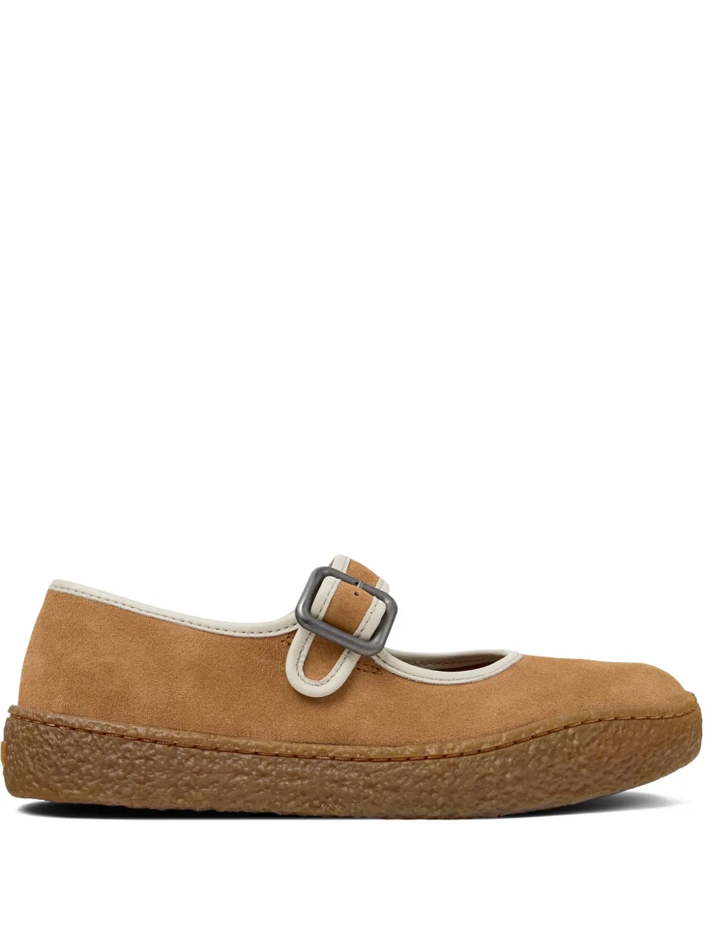 Camper Peu Terreno buckle-strap suede ballet flats Brown
